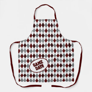 Aggie Maroon Raute Pattern Game Day Schürze