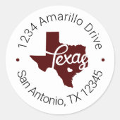 Aggie Maroon Texas Heart Cutout Address Label Runder Aufkleber (Vorderseite)