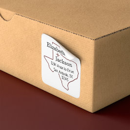 Aggie Maroon Texas Silhouette Quadratischer Aufkleber