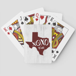 Aggie Maroon XOXO, Y'all - Texas-Staat Form Spielkarten
