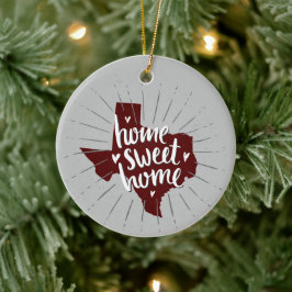 Aggie Maroon Zuhause Sweet Zuhause - Texas Keramik Ornament