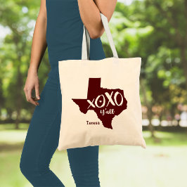 Aggies Maroon XOXO, Y'all - Texas Staat Form Tragetasche