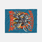 Aggressiv Whimsischer Dunkler Fantasy-Kriegerkampf Fleecedecke (Vorderseite (Horizontal))