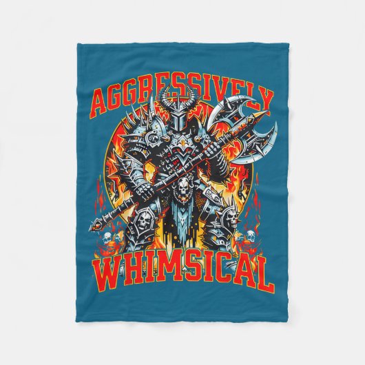 Aggressiv Whimsischer Dunkler Fantasy-Kriegerkampf Fleecedecke (Vorderseite)