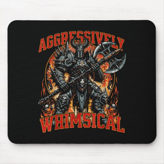 Aggressiv Whimsischer Dunkler Fantasy-Kriegerkampf Mousepad (Vorne)