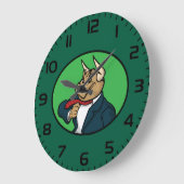 Aggressive Bull in Business Suit Große Wanduhr (Winkel)