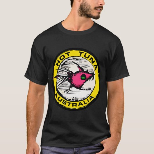 Aggressive-Fisch-Emblem-Musik T-Shirt (Vorderseite)
