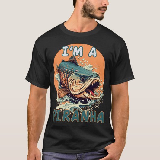 Aggressive Fischfang Kunst T-Shirt (Vorderseite)