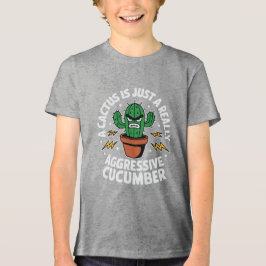 Aggressive Gurke – Lustiger Kaktus-Witz Tri-Blend Shirt