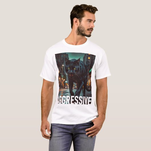 Aggressive Katze T-Shirt (Vorne ganz)