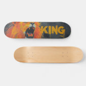 Aggressive Lion Roar Graffiti Mural with King Text Skateboard (Horizontal)