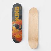 Aggressive Lion Roar Graffiti Mural with King Text Skateboard (Vorderseite)