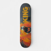 Aggressive Lion Roar Graffiti Mural with King Text Skateboard (Vorne)