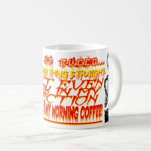 Aggressive morgendliche Tasse mit Skeletten (VorderseiteRechts)