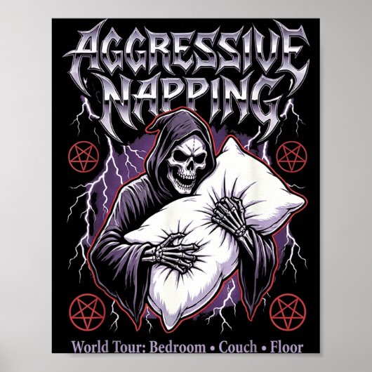 Aggressive Napng Funny Heavy Metal Grim Reaper Sle Poster (Vorne)