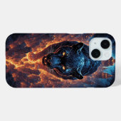 Aggressive Panther Artwork in Neon Colors Case-Mate iPhone Hülle (Rückseite (Horizontal))