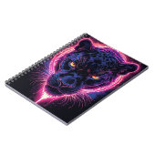 Aggressive Panther Artwork in Neon Colors Notizblock (Linke Seite)