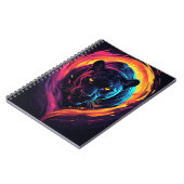 Aggressive Panther Artwork in Neon Colors Notizblock (Linke Seite)