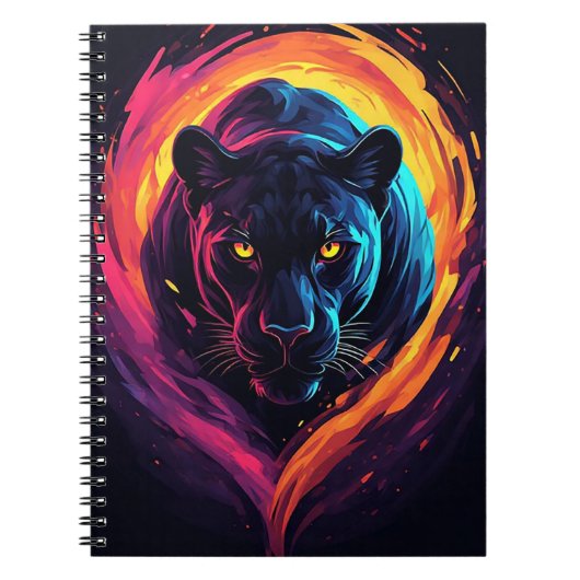 Aggressive Panther Artwork in Neon Colors Notizblock (Vorderseite)