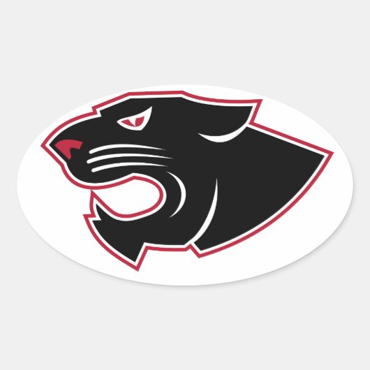 Aggressive Panther Head Icon Ovaler Aufkleber (Vorderseite)