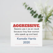 Aggressive Pro-Kamala Harris 2020 Postkarte (Stehend Vorderseite)
