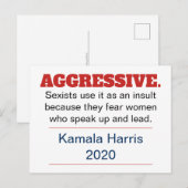 Aggressive Pro-Kamala Harris 2020 Postkarte (Vorne/Hinten)