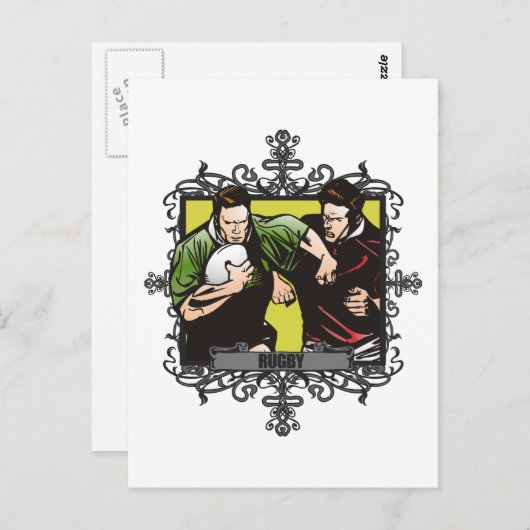 Aggressive Rugby Postkarte (Vorne/Hinten)