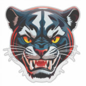 Aggressive Tiger-Kopf-Illustration Aufkleber (Vorderseite)