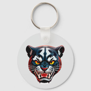 Aggressive Tiger-Kopf-Illustration Schlüsselanhänger