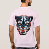 Aggressive Tiger-Kopf-Illustration T-Shirt (Rückseite)