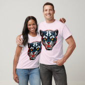 Aggressive Tiger-Kopf-Illustration T-Shirt (Unisex)