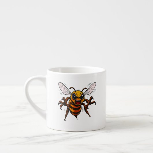 Aggressive Wespentrickfilm-Illustration Statement Espressotasse (Links)