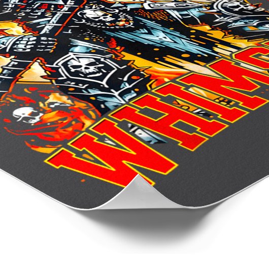 Aggressively Whimsical Dark Fantasy Warrior Battle Poster (Ecke)