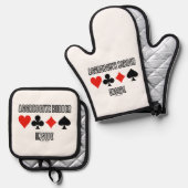 Aggressiver Bieter innerhalb von vier Card-Anzügen Ofenhandschuh & Topflappen-Set (Vorderseite/Rückseite)