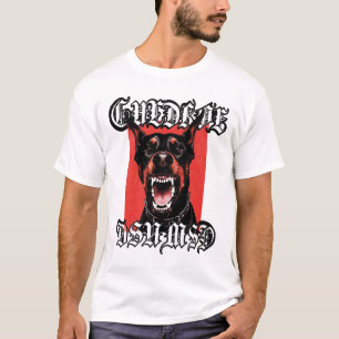 Aggressiver Dobermann Pinscher Gothic Metal Art T-Shirt