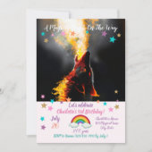 Aggressiver Feuerwolf Einladung (Vorderseite)