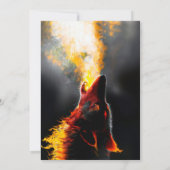 Aggressiver Feuerwolf Einladung (Rückseite)