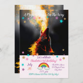 Aggressiver Feuerwolf Einladung (Vorne/Hinten)