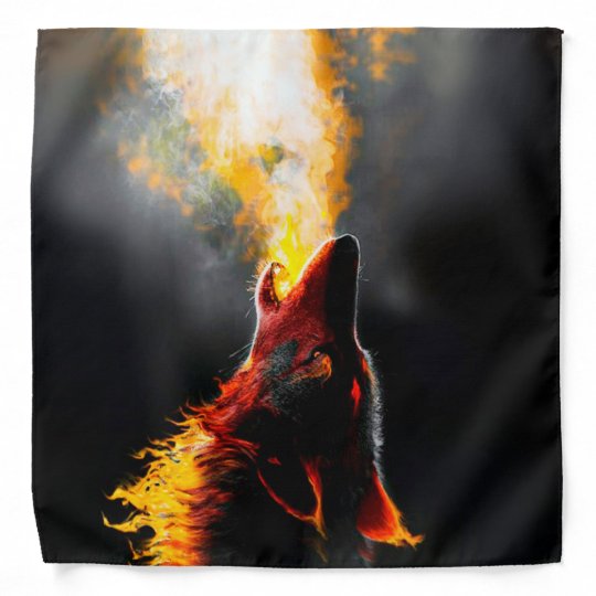 Aggressiver Feuerwolf Halstuch Zazzle De