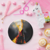 Aggressiver Feuerwolf Pappteller (Party)