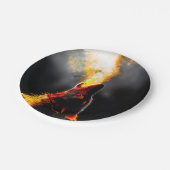 Aggressiver Feuerwolf Pappteller (Schrägansicht)