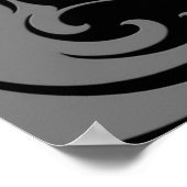 Aggressiver Grauer und Schwarzer StammbäuerWolf Poster (Ecke)