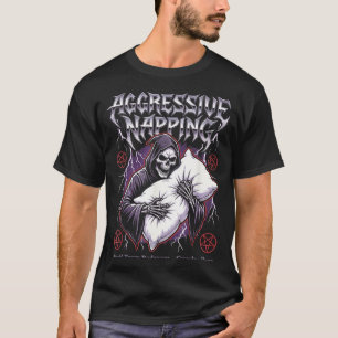 Aggressiver Napng Lustiger Heavy Metal Sensenmann T-Shirt