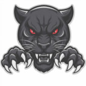 Aggressiver schwarzer Panther mit roten Augen Aufkleber (Vorderseite)