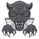 Aggressiver schwarzer Panther mit roten Augen Aufkleber (Vorderseite)
