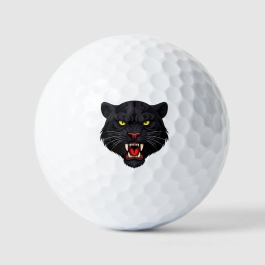 Aggressiver schwarzer Panther mit roten Augen Golfball (Vorderseite)