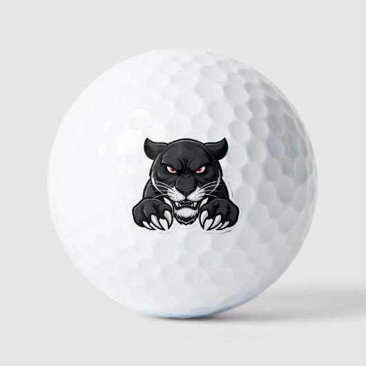 Aggressiver schwarzer Panther mit roten Augen Golfball (Vorderseite)