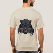 Aggressiver schwarzer Panther mit roten Augen T-Shirt (Rückseite)
