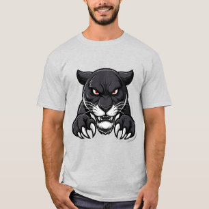 Aggressiver schwarzer Panther mit roten Augen T-Shirt