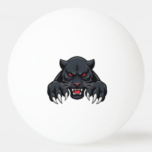 Aggressiver schwarzer Panther mit roten Augen Tischtennisball